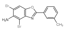 4,6-dibromo-2-(3-methylphenyl)-1,3-benzoxazol-5-amine结构式