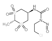 trans-1-(2-Chloroethyl)-3-(2-methyl-m-dithian-5-yl)-1-nitrosourea S,S,S,S-tetraoxide结构式