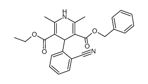 2,6-dimethyl-3-ethoxycarbonyl-4-(2'-cyanophenyl)-1,4-dihydropyridine-5-carboxylic acid benzyl ester结构式