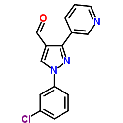 1-(3-CHLOROPHENYL)-3-(PYRIDIN-3-YL)-1H-PYRAZOLE-4-CARBALDEHYDE structure