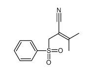 2-(benzenesulfonylmethyl)-3-methylbut-2-enenitrile Structure