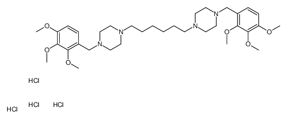 1-[(2,3,4-trimethoxyphenyl)methyl]-4-[6-[4-[(2,3,4-trimethoxyphenyl)methyl]piperazin-1-yl]hexyl]piperazine,tetrahydrochloride Structure