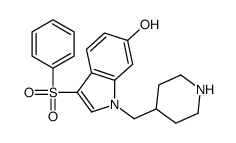 3-(benzenesulfonyl)-1-(piperidin-4-ylmethyl)indol-6-ol结构式