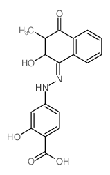 2-hydroxy-4-[(2Z)-2-(4-hydroxy-3-methyl-2-oxonaphthalen-1-ylidene)hydrazinyl]benzoic acid结构式