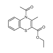 4-acetyl-2-ethoxycarbonyl-3-methyl-4H-1,4-benzothiazine结构式