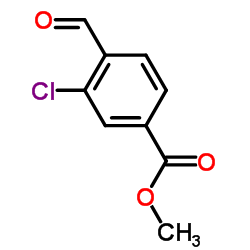 3-氯-4-甲酰基苯甲酸甲酯结构式