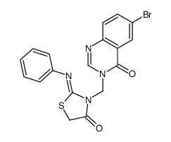 3-[(6-bromo-4-oxoquinazolin-3-yl)methyl]-2-phenylimino-1,3-thiazolidin-4-one Structure