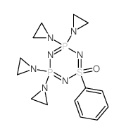 3,3,5,5-tetraaziridin-1-yl-1-phenyl-1$l^{6}-thia-2,4,6-triaza-3$l^C14H21N7OP2S,5$l^C14H21N7OP2S-diphosphacyclohe Structure