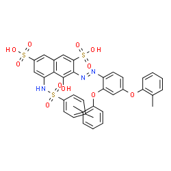 3-[[2,4-bis(2-methylphenoxy)phenyl]azo]-4-hydroxy-5-[[(p-tolyl)sulphonyl]amino]naphthalene-2,7-disulphonic acid Structure