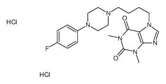 7-[4-[4-(4-fluorophenyl)piperazin-1-yl]butyl]-1,3-dimethylpurine-2,6-dione,dihydrochloride Structure