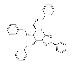 3,4,6-tri-O-benzyl-1,2-O-[(S)-benzylidene]-α-D-glucopyranose Structure