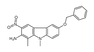1,9-dimethyl-3-nitro-6-phenylmethoxycarbazol-2-amine Structure