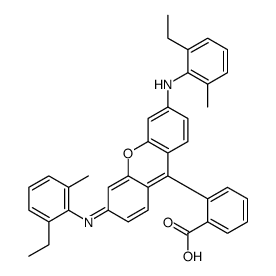 2-[3-(2-ethyl-6-methylanilino)-6-(2-ethyl-6-methylphenyl)iminoxanthen-9-yl]benzoic acid Structure