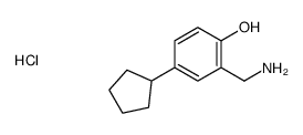 2-(aminomethyl)-4-cyclopentylphenol,hydrochloride结构式