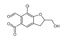 7-chloro-2,3-dihydro-2-(hydroxymethyl)-5-nitro-6-benzofurancarboxaldehyde Structure