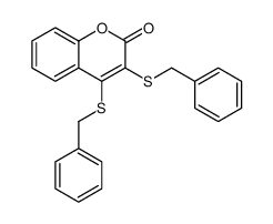 3,4-bis(benzylsulfanyl)chromen-2-one结构式