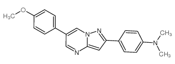 (4-[6-(4-甲氧基苯基)-吡唑并[1,5-a]嘧啶-2-基]-苯基)-二甲胺结构式