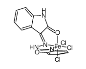 {Fe(N-(2-benzoxazolyl)-N'-(2oxo-3-indolinylidene)hydrazine)Cl3} Structure