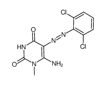 6-amino-5-(2,6-dichloro-phenylazo)-1-methyl-1H-pyrimidine-2,4-dione结构式