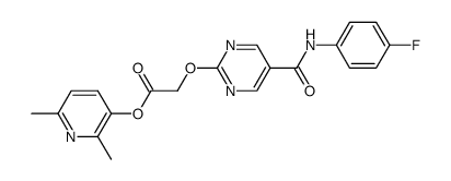 [5-(4-Fluorophenylcarbamoyl)pyrimidin-2-yloxy]acetic acid 2,6-dimethyl-pyridin-3-yl ester Structure