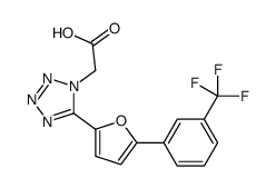 2-[5-[5-[3-(trifluoromethyl)phenyl]furan-2-yl]tetrazol-1-yl]acetic acid Structure