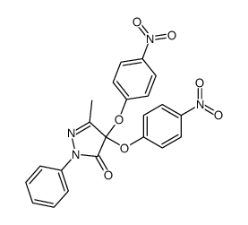 3-Methyl-4,4-bis(4-nitro-phenoxy)-1-phenyl-pyrazolin-5-on结构式