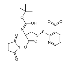 tert-butyloxycarbonyl-(S-(3-nitro-2-pyridinesulfenyl))cysteine-N-hydroxysuccinimide Structure