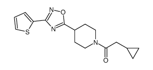 2-cyclopropyl-1-[4-(3-thiophen-2-yl-[1,2,4]oxadiazol-5-yl)-piperidin-1-yl]-ethanone Structure
