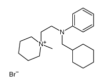 N-(cyclohexylmethyl)-N-[2-(1-methylpiperidin-1-ium-1-yl)ethyl]aniline,bromide Structure