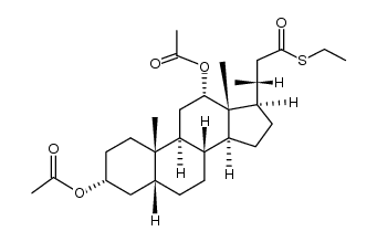 3α,12α-diacetoxy-24-nor-5β-cholanethioic acid-(23)-S-ethyl ester结构式