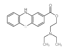 10H-Phenothiazine-2-carboxylicacid, 2-(diethylamino)ethyl ester结构式