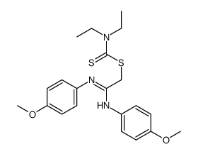 [2-(4-methoxyanilino)-2-(4-methoxyphenyl)iminoethyl] N,N-diethylcarbamodithioate结构式