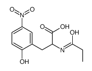 3-(2-hydroxy-5-nitrophenyl)-2-(propanoylamino)propanoic acid结构式