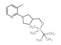 2-(3-((叔丁基二甲基甲硅烷基氧基)甲基)吡咯烷-1-基)-3-碘吡啶结构式