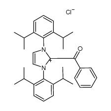 1,3-bis(2,6-diisopropylphenyl)-2-benzoylimidazolium chloride结构式