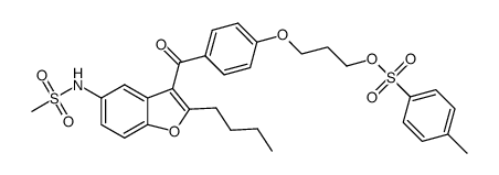 3-(4-(2-butyl-5-(methylsulfonamido)benzofuran-3-carbonyl)phenoxy)propyl 4-methylbenzenesulfonate结构式