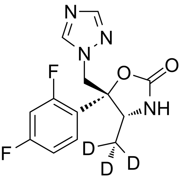 (4R,5R)-5-(2,4-Difluorophenyl)-4-methyl-5-(1H-1,2,4-triazol-1-ylmethyl)-2-oxazolidinone-d3结构式