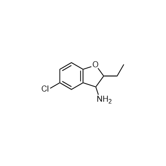 5-氯-2-乙基-2,3-二氢苯并呋喃-3-胺结构式