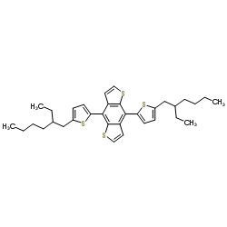 4,8-二(2-(2-乙基己基)噻吩-5-基)-苯并[1,2-b：4,5-b']二噻吩结构式