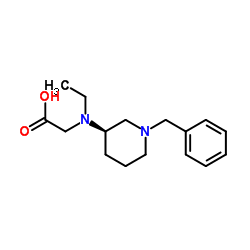 N-[(3R)-1-Benzyl-3-piperidinyl]-N-ethylglycine结构式