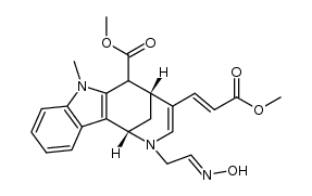 methyl 2-[2-(hydroxyimino)ethyl]-6-(methoxycarbonyl)-7-methyl-1,2,5,6-tetrahydro-1,5-methanoazocino[4,3-b]indole-4-(E)-acrylate结构式