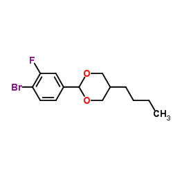 2-(4-溴-3-氟苯基)-5-丁基-1,3-二恶烷结构式