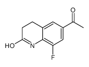 6-acetyl-8-fluoro-3,4-dihydro-1H-quinolin-2-one结构式