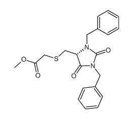 ((R)-1,3-Dibenzyl-2,5-dioxo-imidazolidin-4-ylmethylsulfanyl)-acetic acid methyl ester结构式