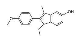 (1S)-1-ethyl-2-(4-methoxyphenyl)-3-methyl-1H-inden-5-ol结构式