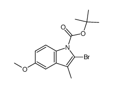 1-tert-butyloxycarbonyl-2-bromo-5-methoxy-3-methylindole Structure