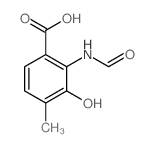 Benzoic acid,2-(formylamino)-3-hydroxy-4-methyl- Structure