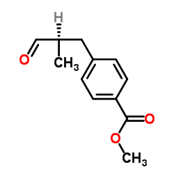 Benzoic acid, 4-(2-methyl-3-oxopropyl)-, methyl ester, (R)- (9CI)结构式