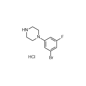 1-(3-溴-5-氟苯基)哌嗪盐酸盐结构式