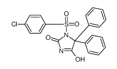 1-(4-chlorophenyl)sulfonyl-5,5-diphenylimidazolidine-2,4-dione结构式